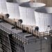electrical power substation with transformers and insulators